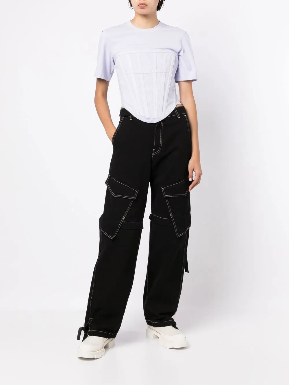 Dion Lee Jersey Rib Corset T-shirt - Farfetch