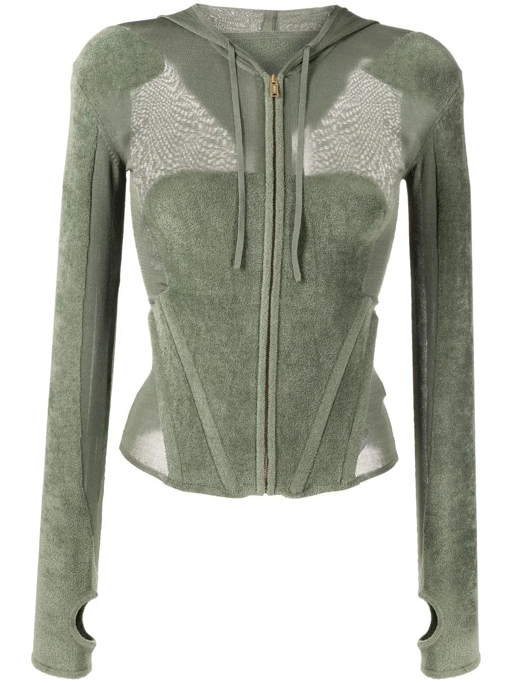 

Dion Lee hoodie Chenille Intarsia - Verde