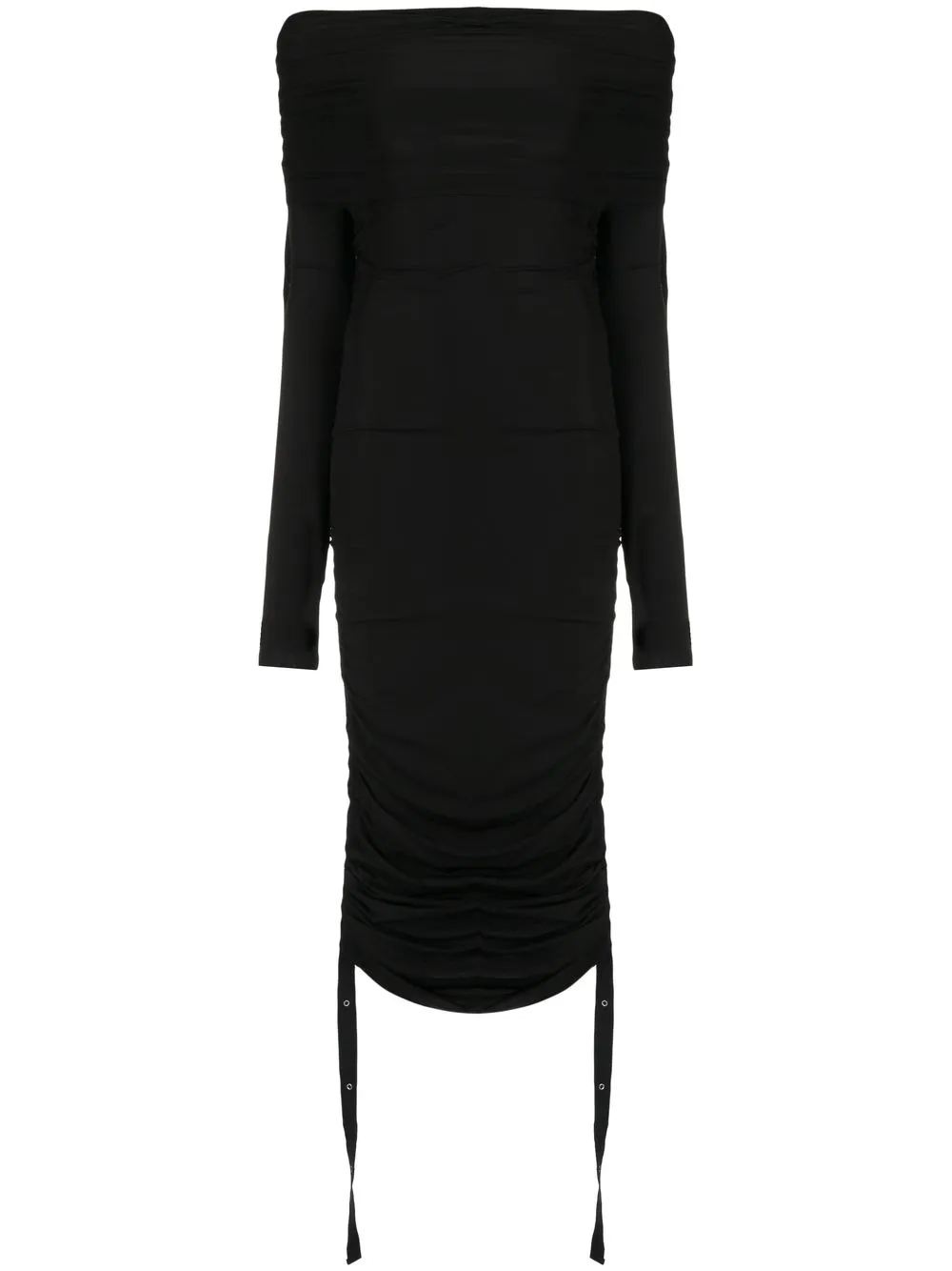 

Dion Lee vestido largo Doric fruncido - Negro