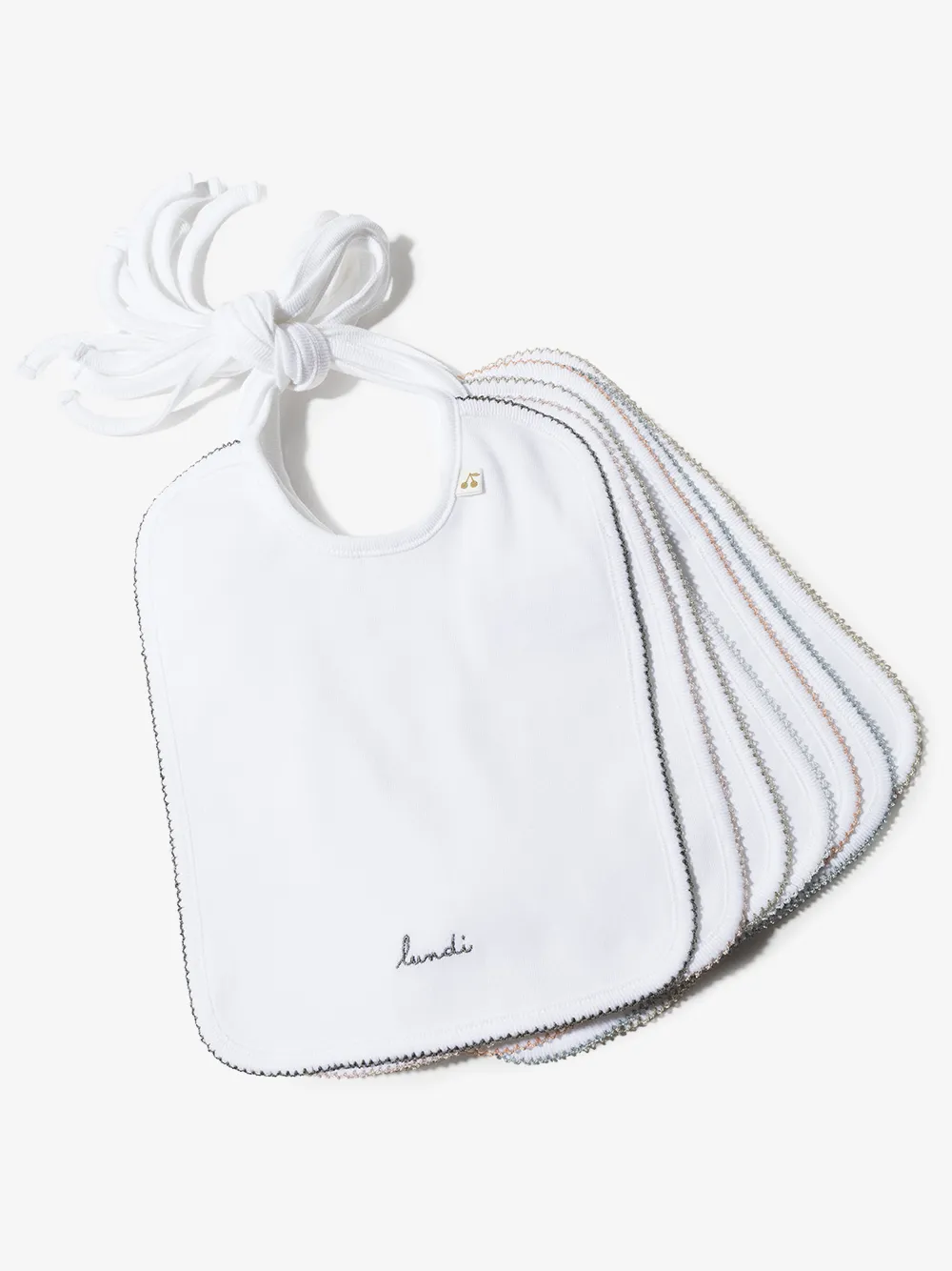 Bonpoint Set van 7 slabbetjes Wit