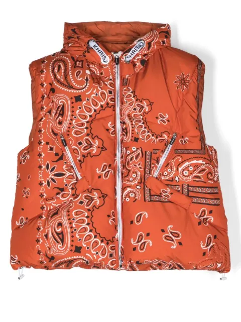 Khrisjoy Kids gilet matelassé à imprimé bandana