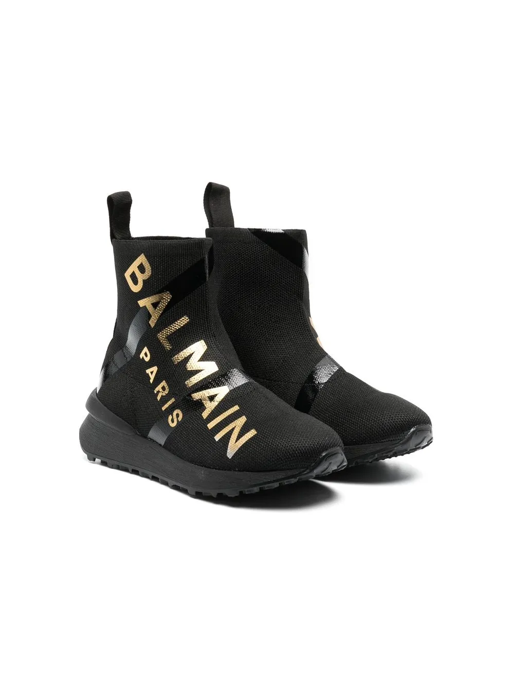 

Balmain Kids tenis estilo calcetín con logo - Negro