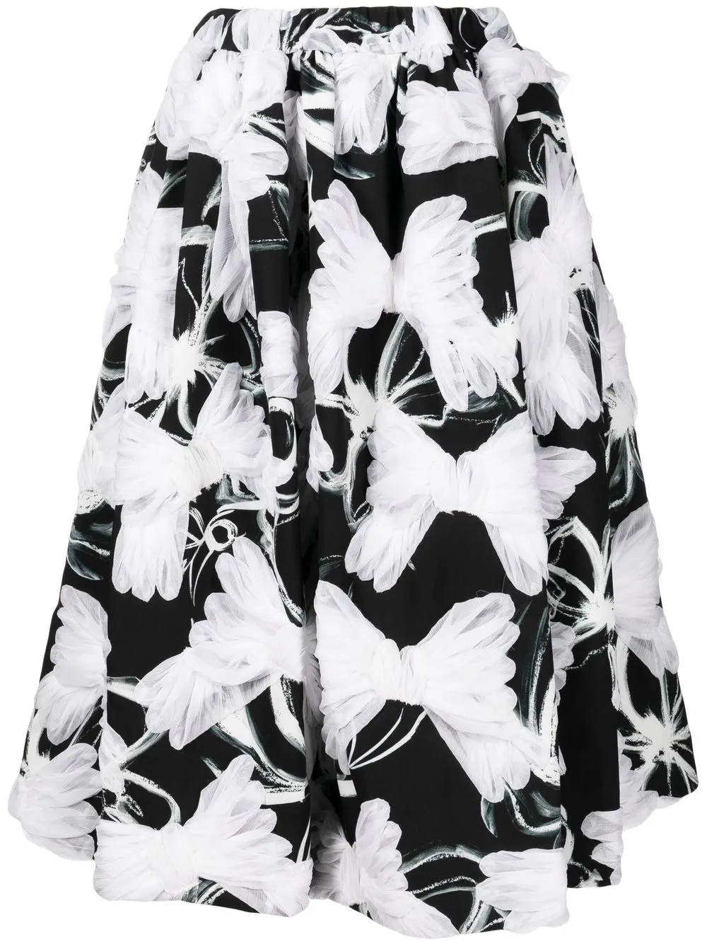 

Comme Des Garçons tulle bow-print full skirt - Black