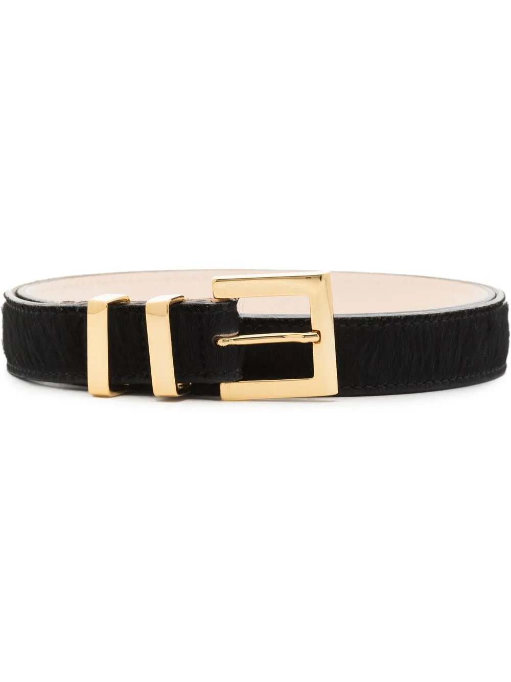 Black & Brown Paige Pony Leather Belt - Farfetch