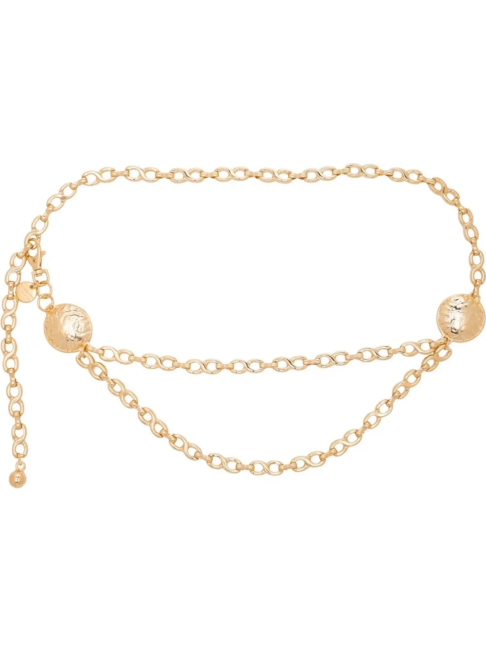 

Black & Brown Eva link chain belt - Gold