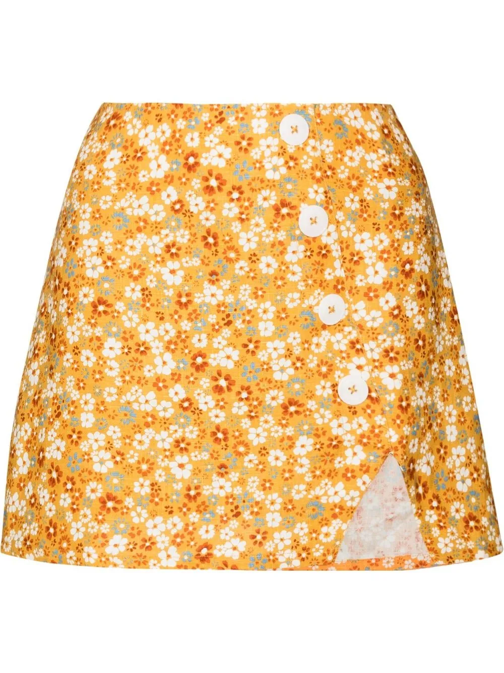 

Reformation Taylor floral-print mini skirt - Orange