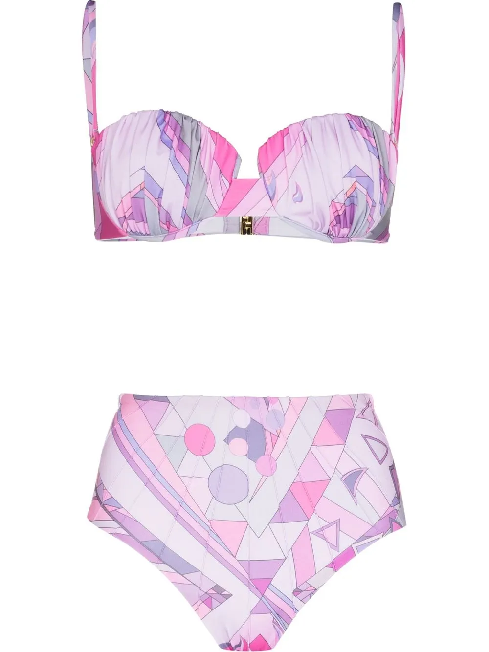 

Oceanus graphic-print high-waisted bikini - Pink