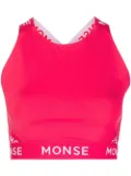 Monse logo-tape longline bra - Pink