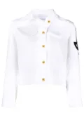 Patou embroidered-logo detail denim jacket - White