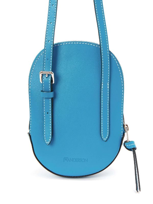 Midi Cap Bag in Blue Leather