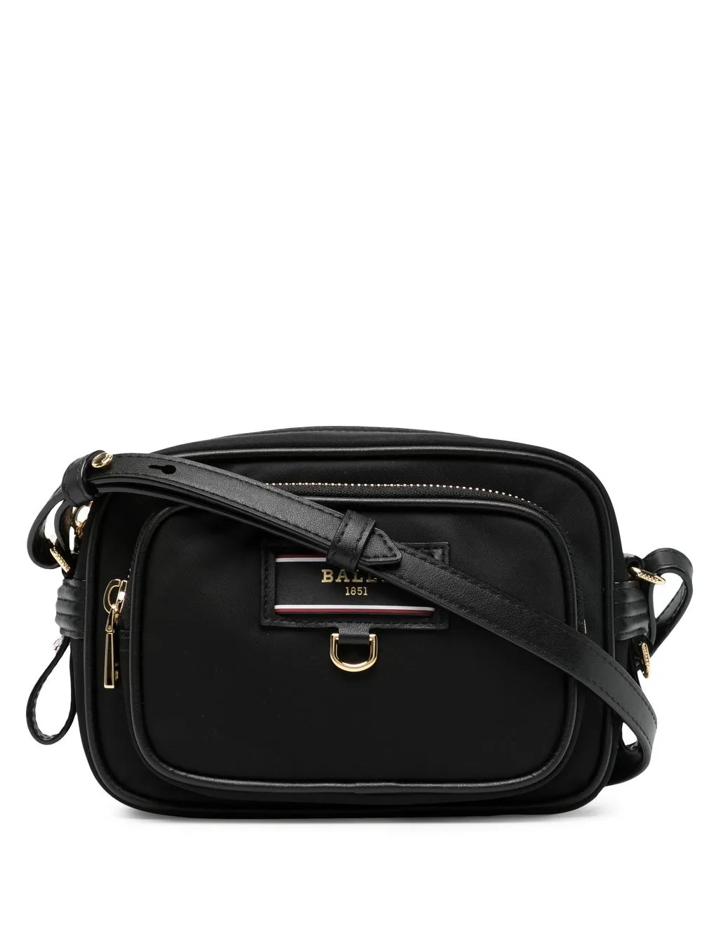 

Bally bolsa crossbody con parche del logo - Negro