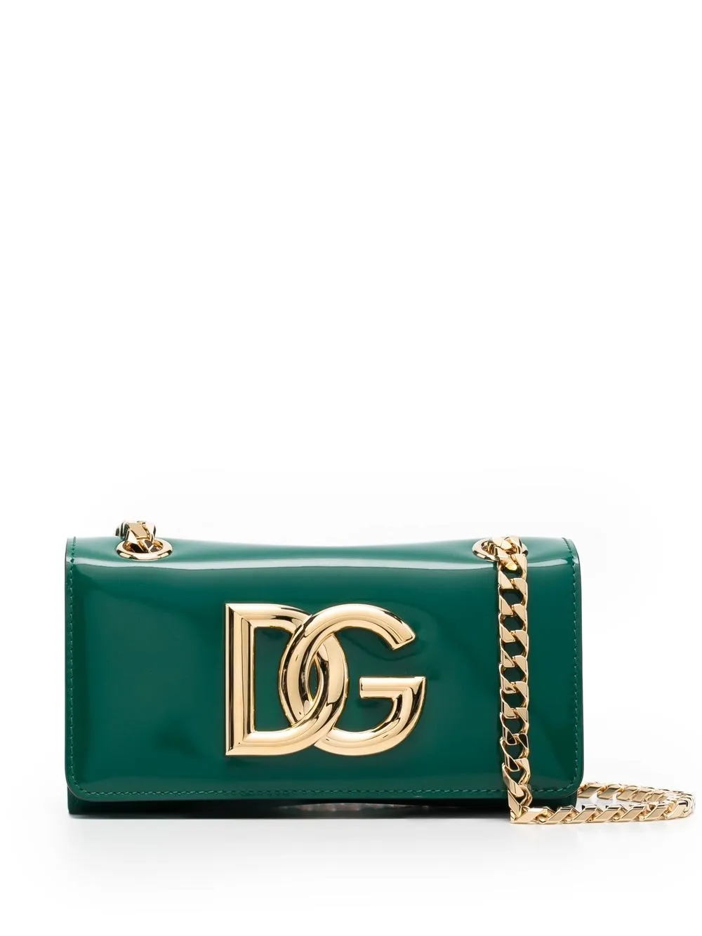 

Dolce & Gabbana logo-plaque leather shoulder bag - Green