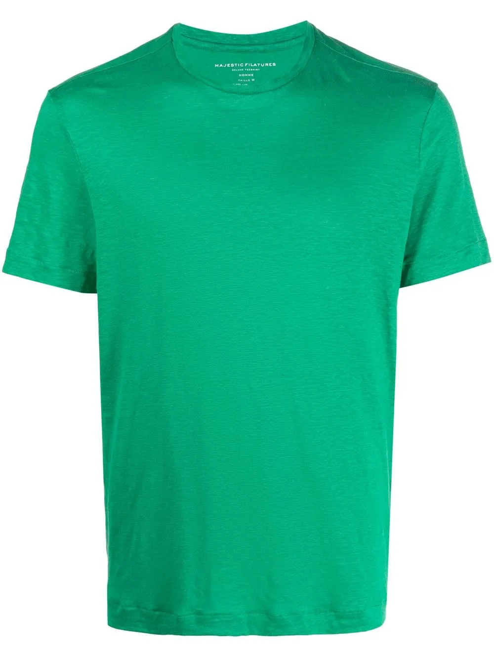 Majestic Short-sleeve Linen T-shirt In Green