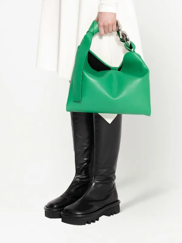 ジェイダブリュー アンダーソン ショルダーバッグ キー レザー ミントグリーン JW Anderson スモール チェーン ホーボー レザーショルダーバッグ