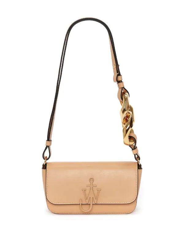 ANCHOR CHAIN BAG - LEATHER SHOULDER BAG in black