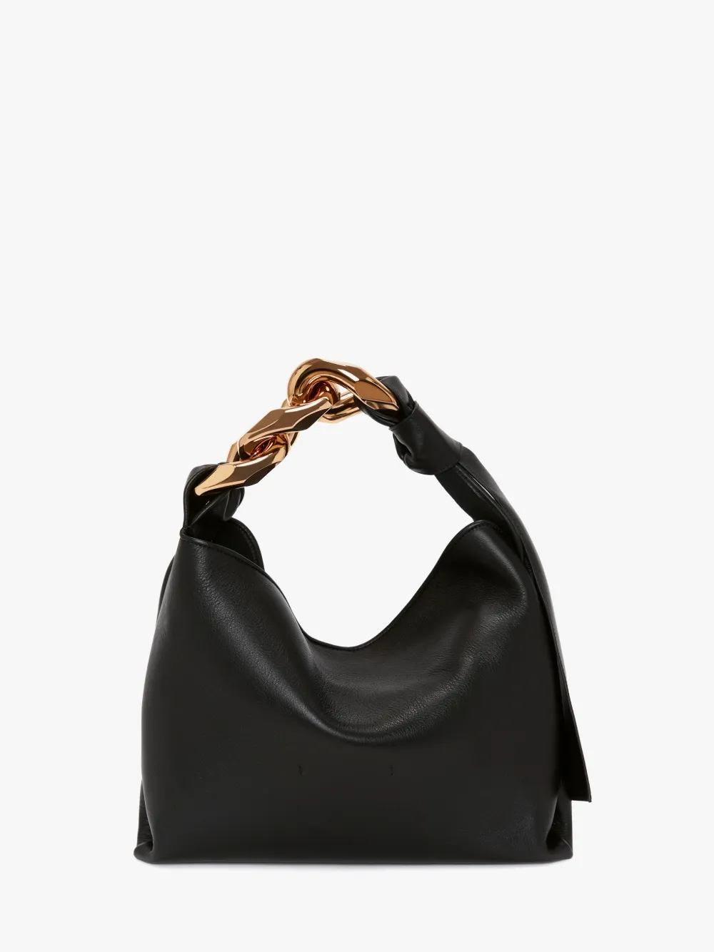 SMALL CHAIN HOBO LEATHER SHOULDER BAG in black JW Anderson