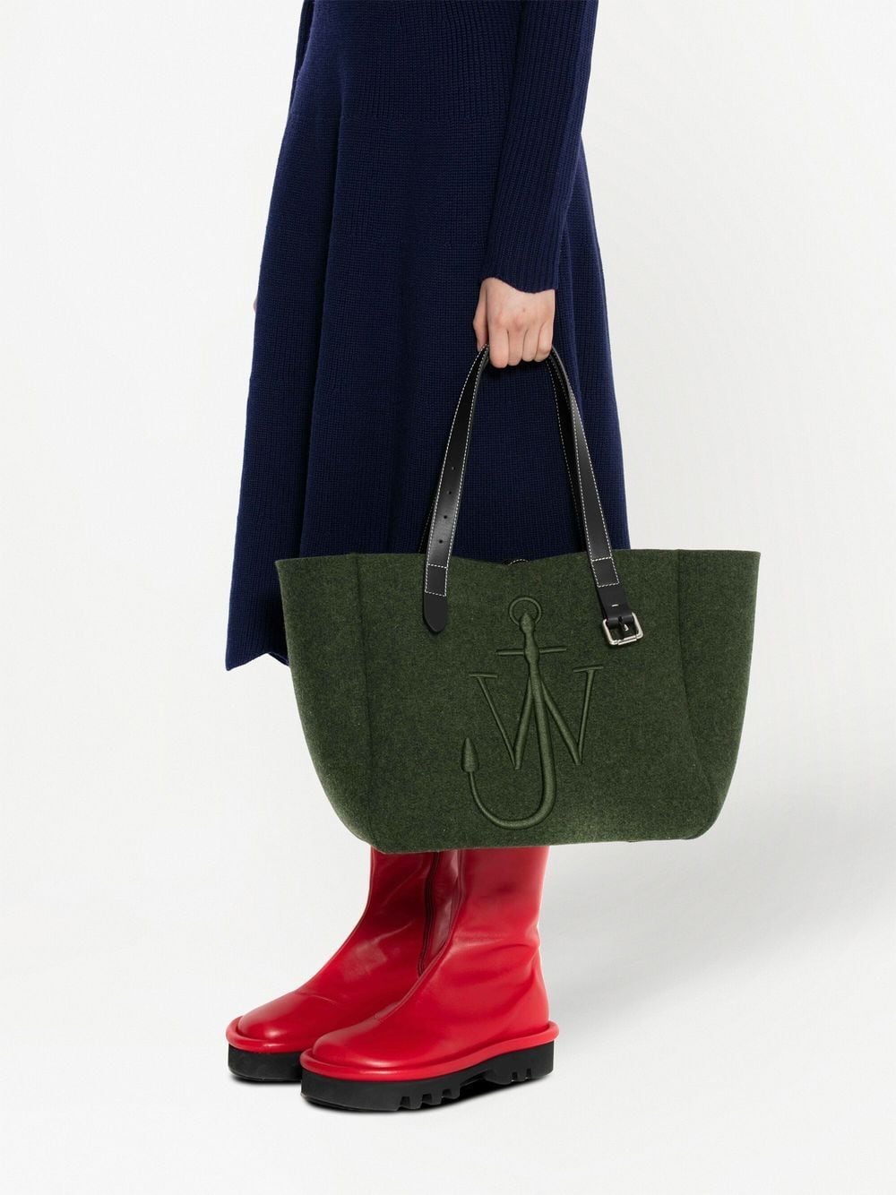 JW Anderson Shopper met riem - Groen