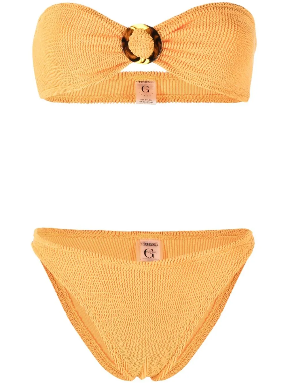 

Hunza G Flora bandeau bikini set - Orange