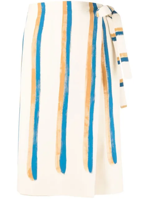 Marni striped wrap skirt