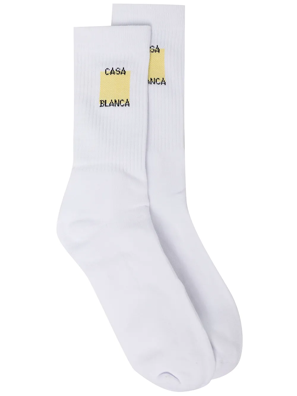 intarsia-knit logo socks