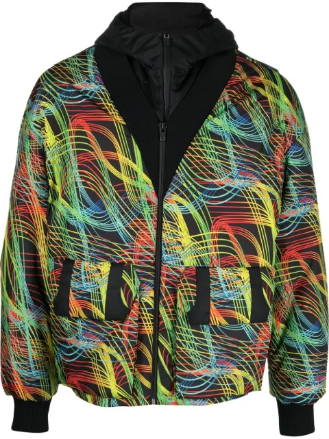 Ferrari - Speed Lines-print layered jacket