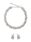 Susan Caplan Vintage 1960s Trifari necklace and earrings set - Silver