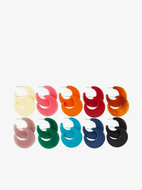 Kenneth Jay Lane 1970s ten-piece hoop earrings set