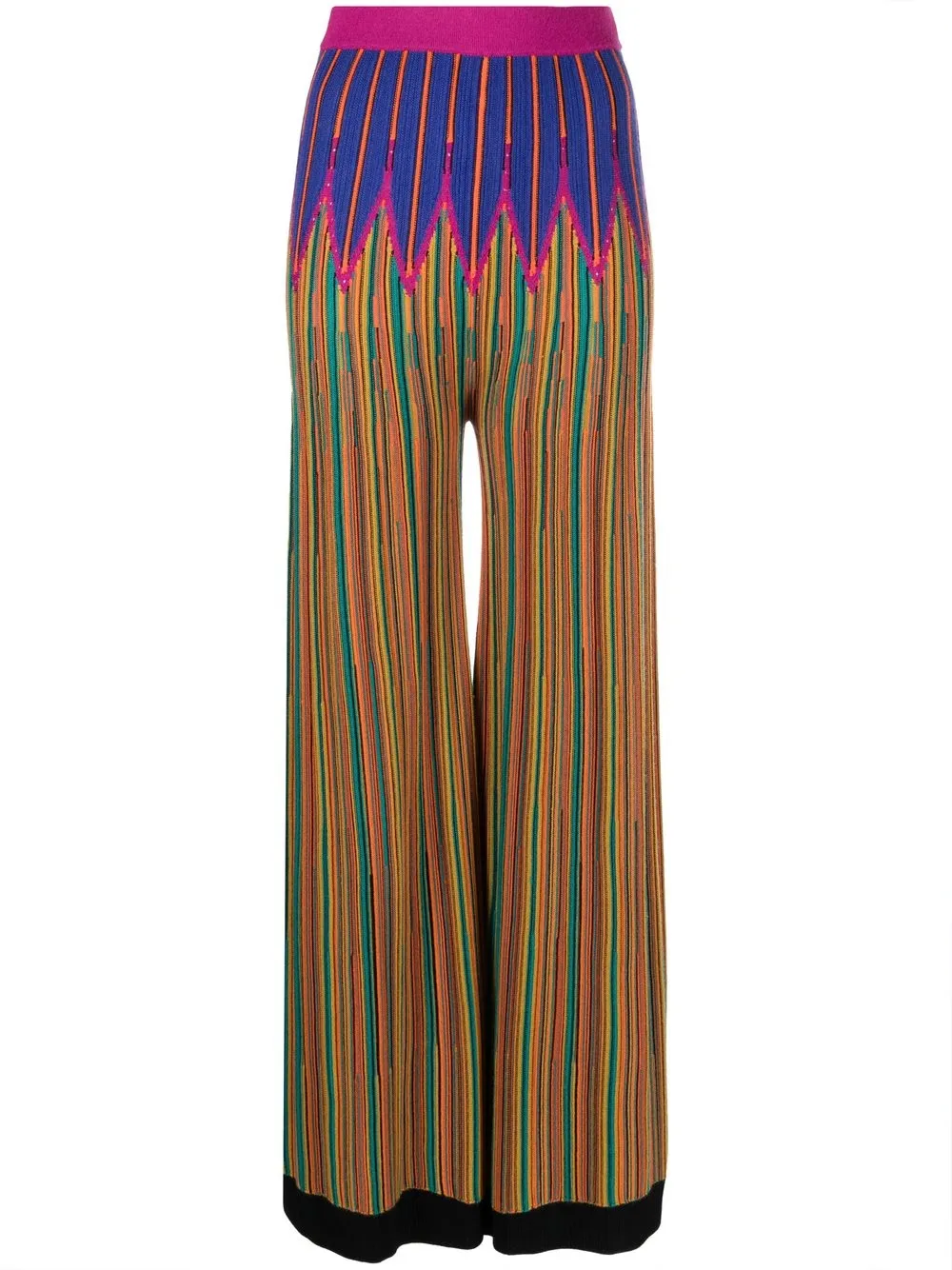 Forte Forte pantalones tejidos con rayas abstractas - Azul