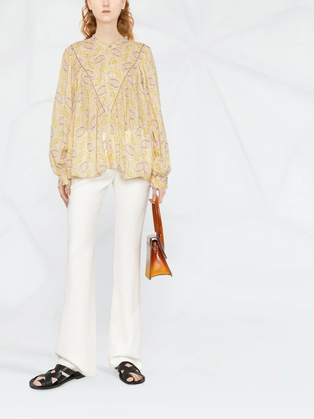 Forte Forte Blouse met abstracte print - Beige