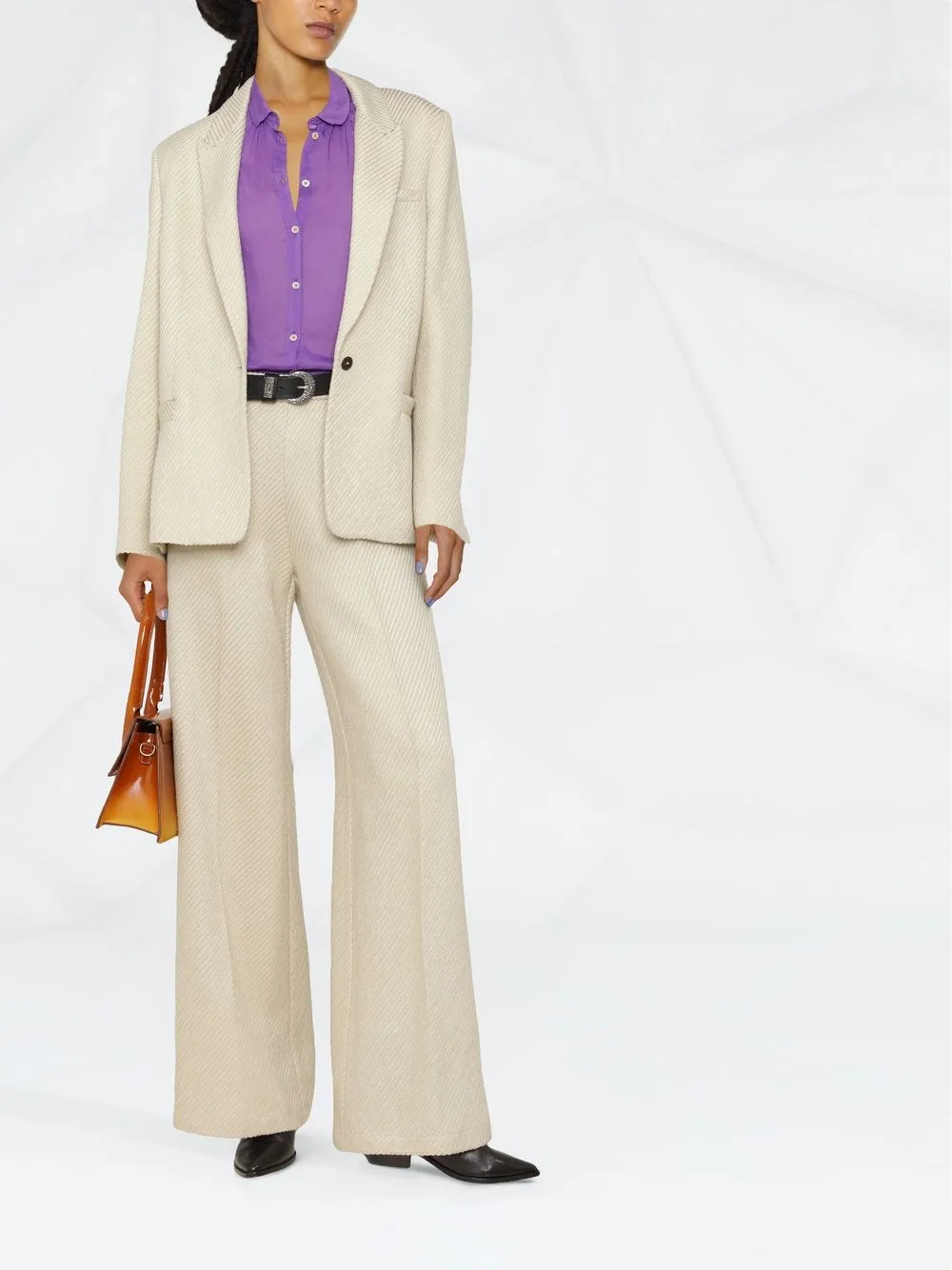 Forte Forte Blazer met enkele rij knopen - Beige