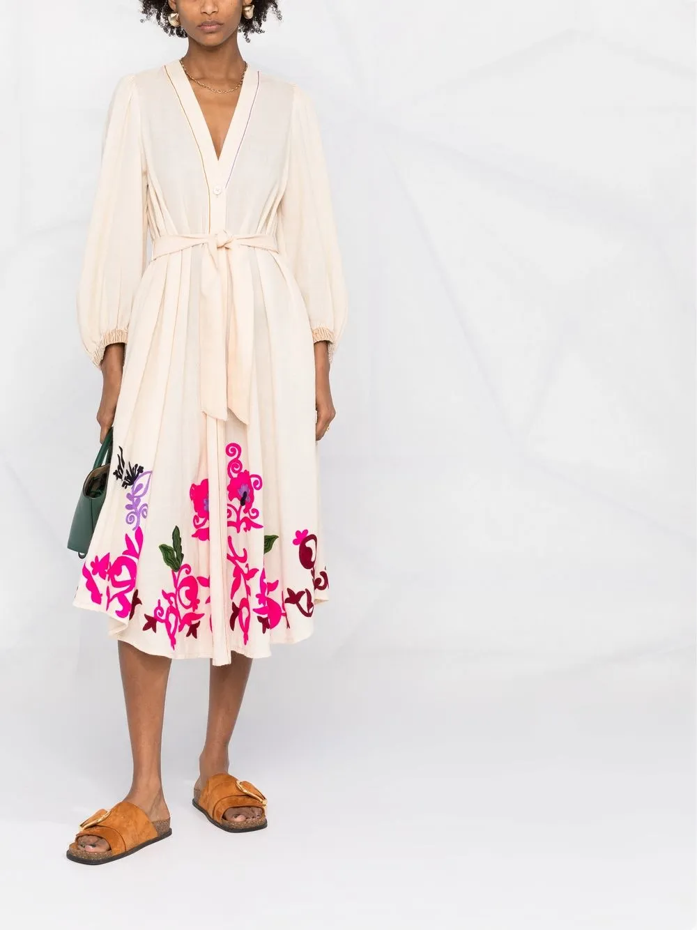 Forte Forte Midi-jurk met ceintuur - Beige