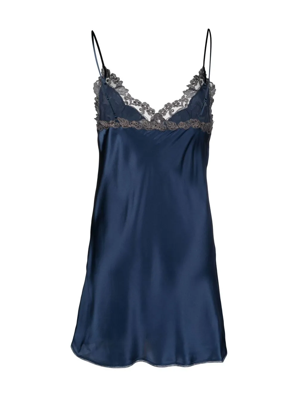 La Perla Onderjurk met afwerking van kant - Blauw
