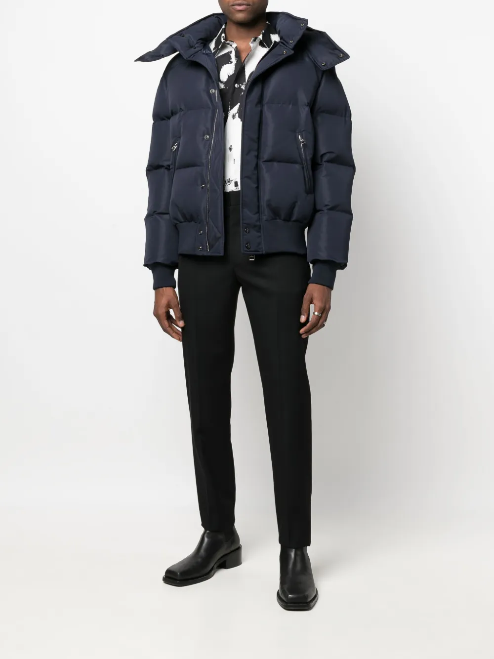 Alexander McQueen Donsjas met logoprint - Blauw