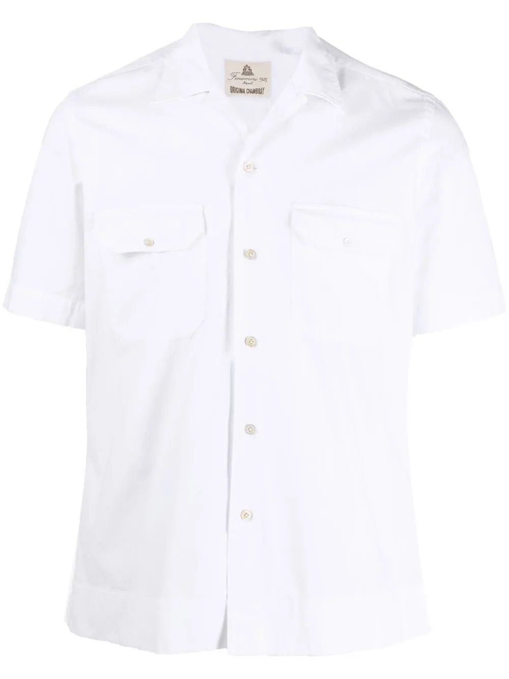 

Finamore 1925 Napoli short-sleeve front-button shirt - White