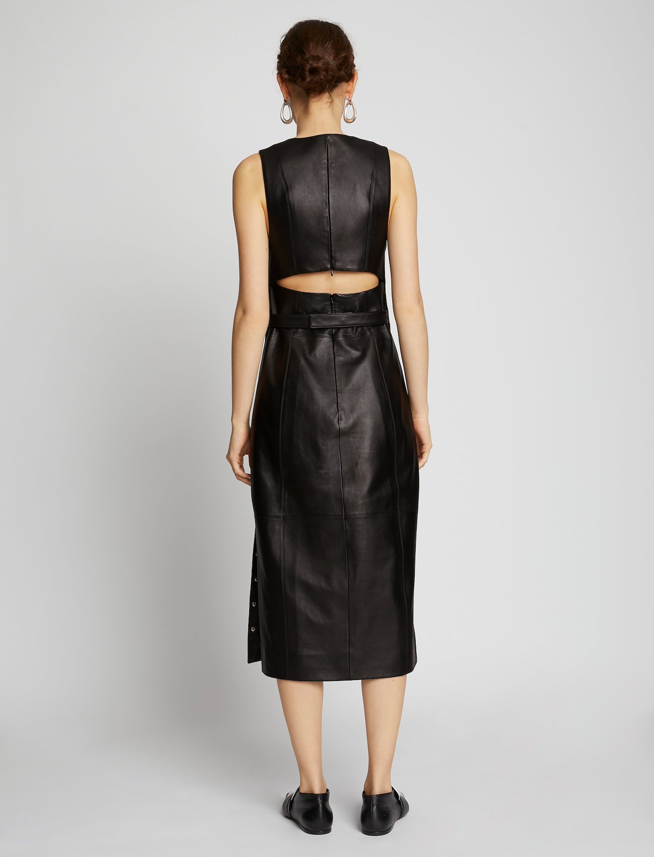 Leather V-Neck Dress #2