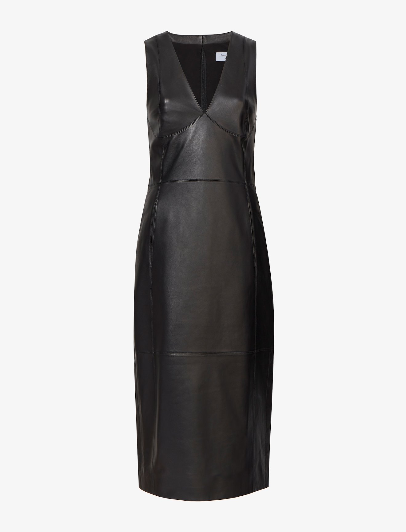 Leather V-Neck Dress #4
