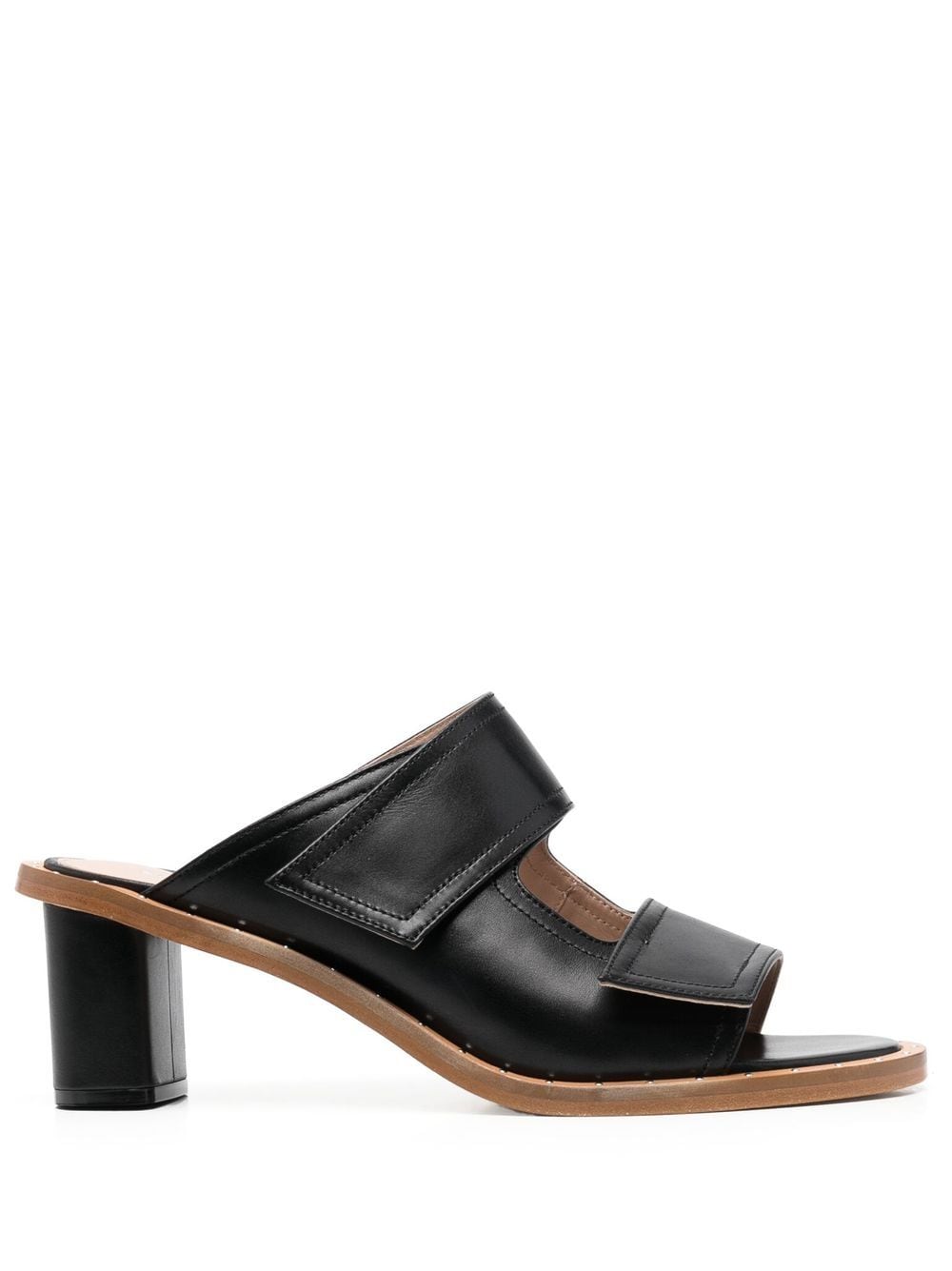 Shop Scarosso Leather Cut-out Mules In Black
