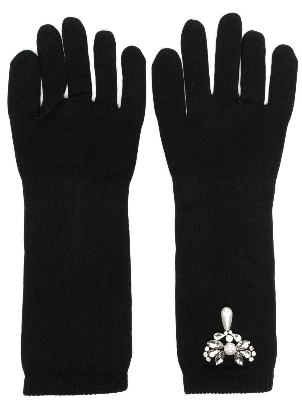 

Simone Rocha crystal-embellished gloves - Black