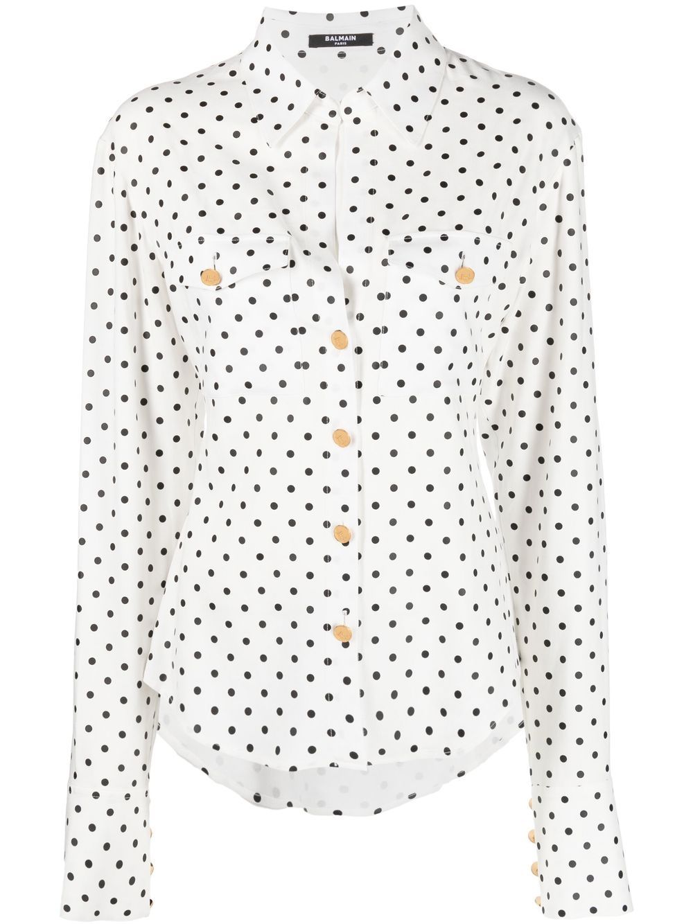 Balmain polka-dot long-sleeve Shirt - Farfetch