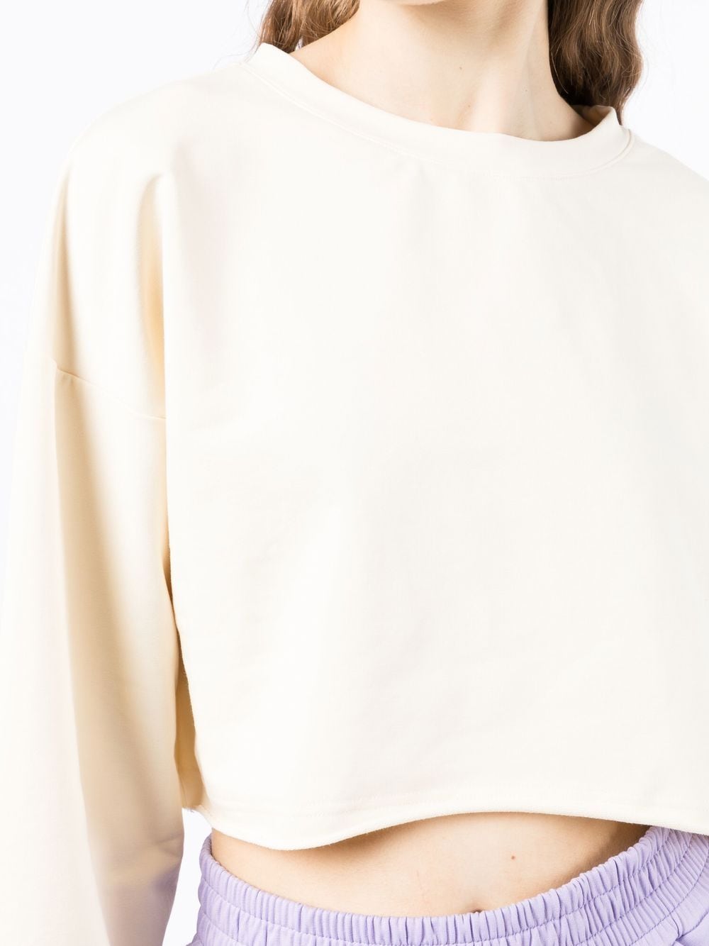 Shop Goodious Raw-hem Cropped Pullover In Nude