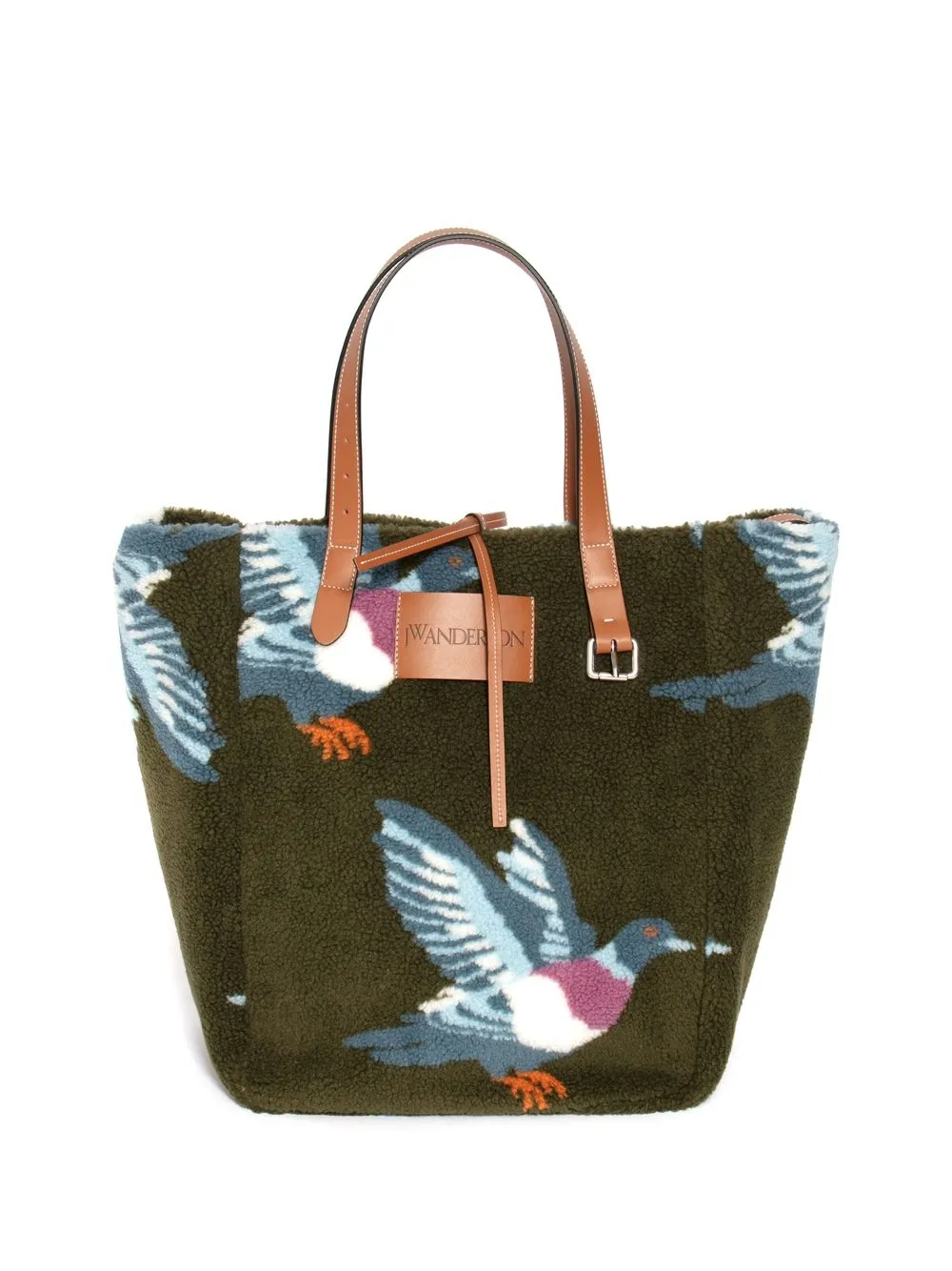 

JW Anderson tote con parche del logo - Verde