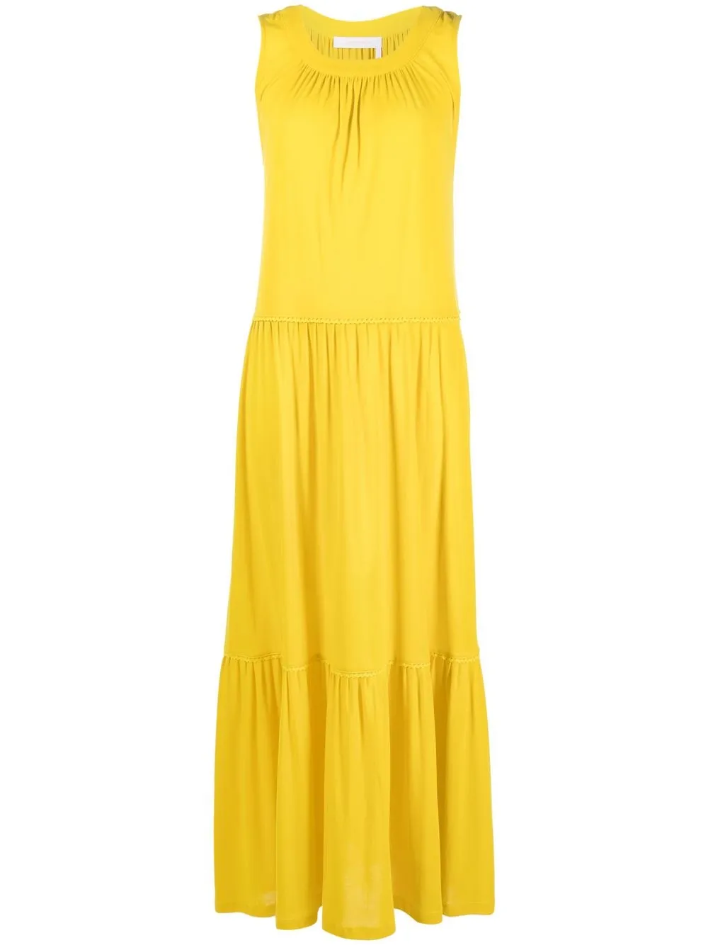 

See by Chloé vestido estilo suéter con paneles - Amarillo