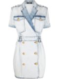 Balmain double-breasted denim dress - Blue