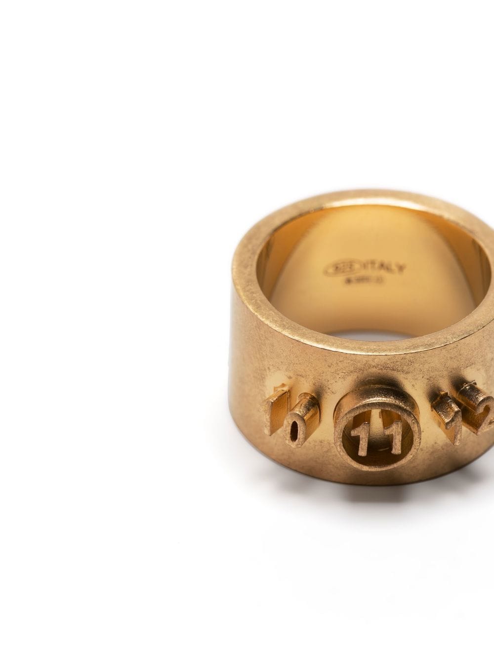 Shop Maison Margiela Embossed Band Ring In Gold
