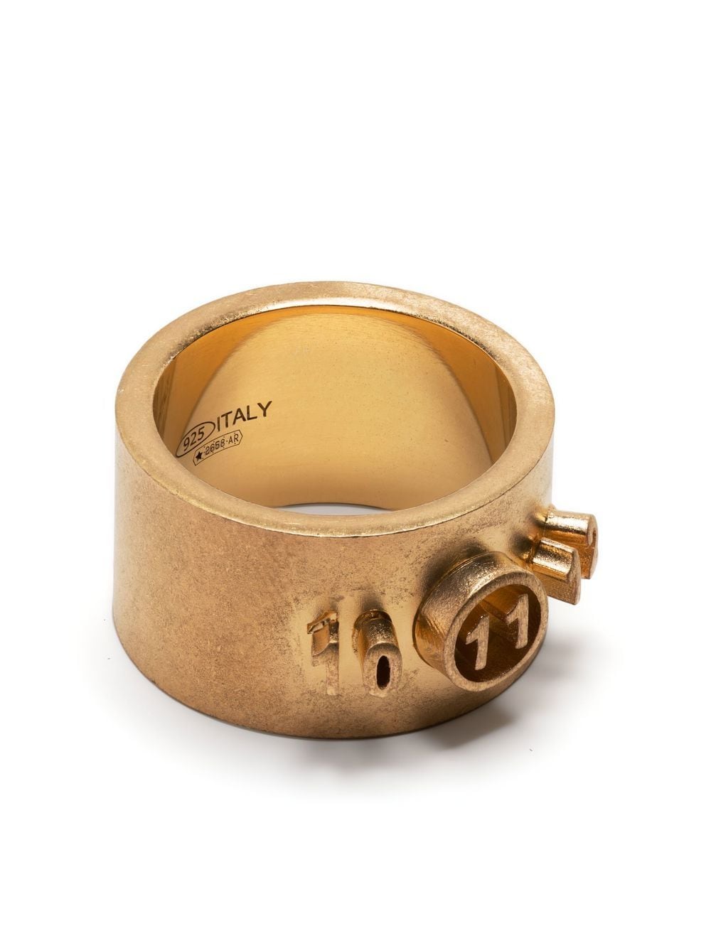 Maison Margiela Embossed Band Ring In Gold