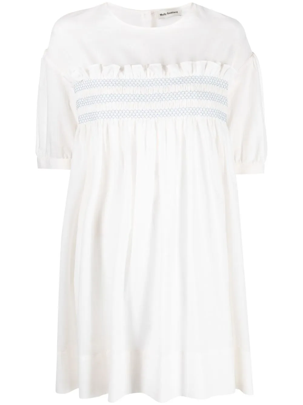 

Molly Goddard vestido con volantes - Blanco