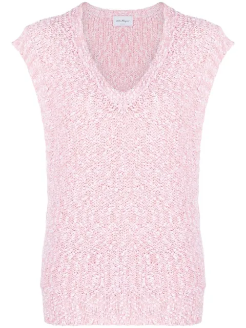 Ferragamo knitted bouclé top
