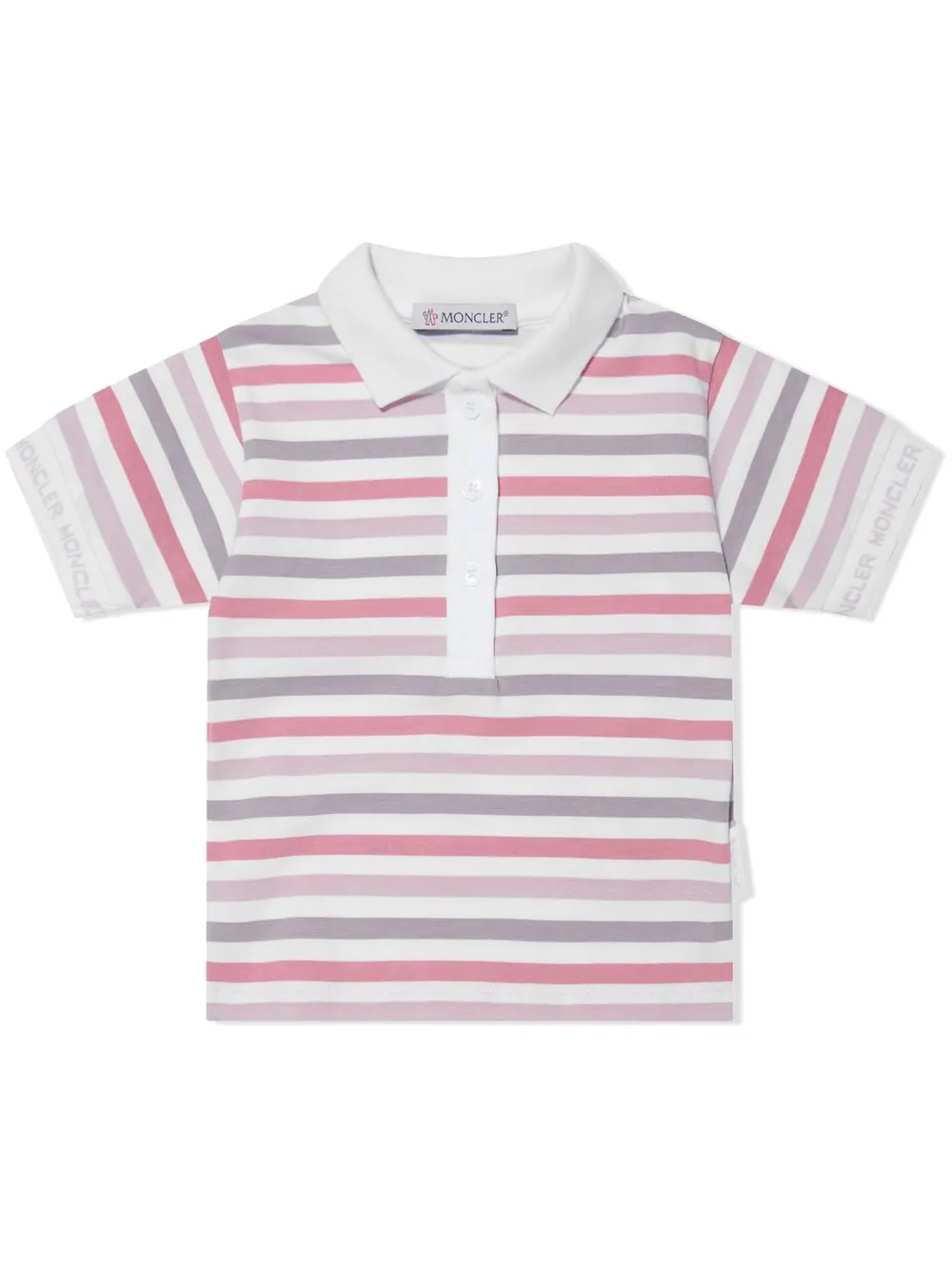 

Moncler Enfant playera tipo polo con rayas estampadas - Blanco