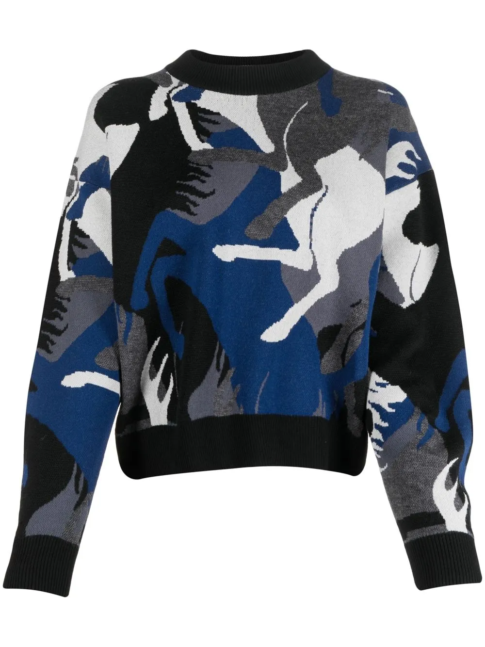 

Ferrari horse-print crew neck jumper - Black