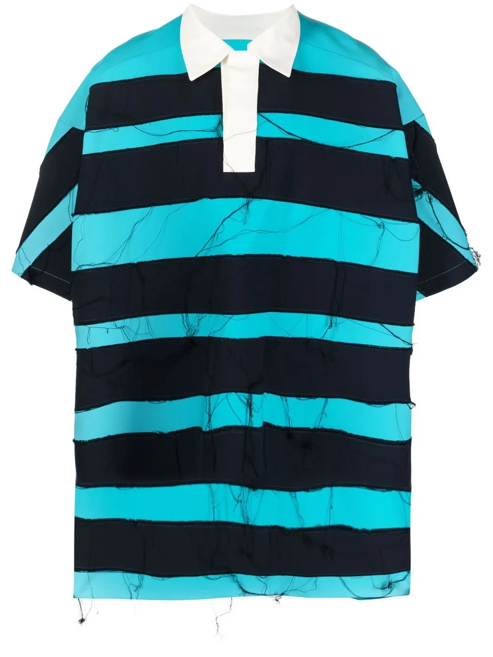 

Botter playera tipo polo con bordes deshilachados - Azul